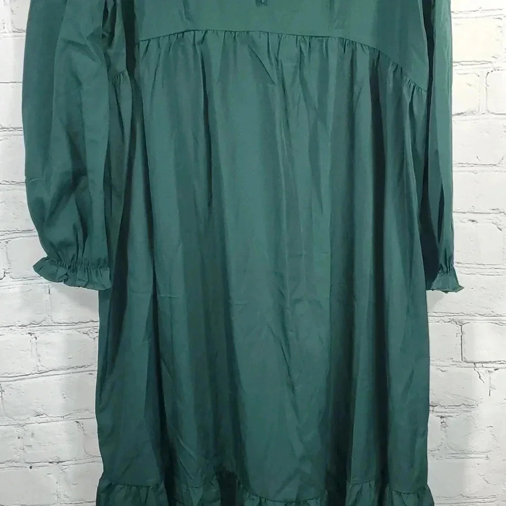 COOLMEE MATERNITY Hunter Green Long-sleeved Dress Stretchy - Picture 7 of 11